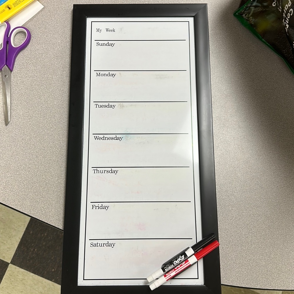 Daily planner whiteboard